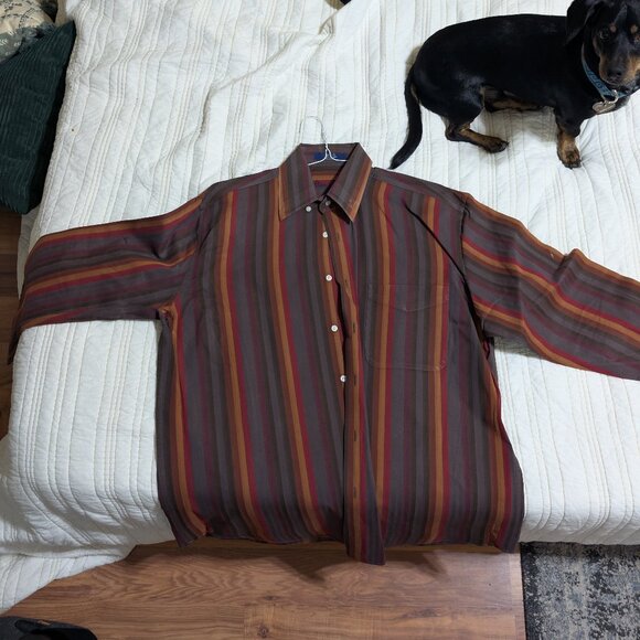 Alan Flusser Men’s Long-Sleeve Button-Down Shirt – Size Large - Picture 4 of 5